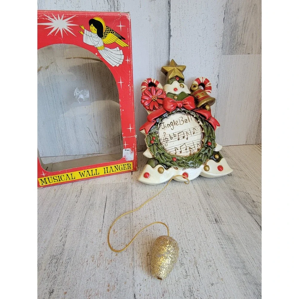 Musical wall hanger unique jingle bell pull tree jingle bell Xmas home decor